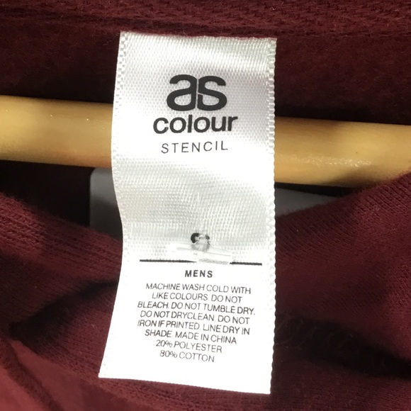 AS Colour Unisex Hoodie, Color: Burgundy, Size: S - Picture 3 of 3